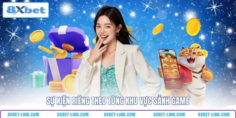 Khuyến mãi 8xbet Sự kiện riêng theo từng khu vực sảnh game