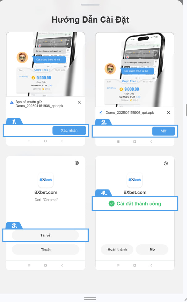 8XBET Chi tiết cách tải app 8XBET về Mobile